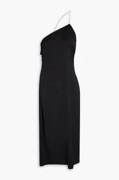 推荐Zoe one-shoulder chain-trimmed satin-crepe midi dress商品