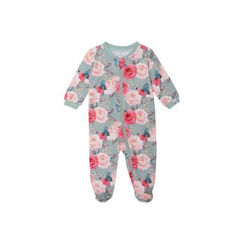 商品Deux par Deux | Baby Girl Organic Cotton One Piece Printed Pajama Blue Roses & Butterflies - Infant,商家Macy's,价格¥237图片