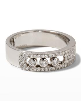 商品Messika | Move Noa 18k White Gold Pave and 3-Diamond Ring Size 56,商家Neiman Marcus,价格¥29338图片