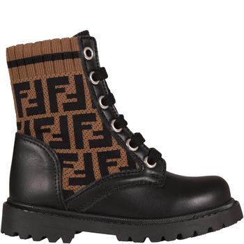 商品Fendi | Fendi Black Boots For Kids With Double Ff,商家Italist,价格¥5174图片