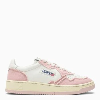 推荐Medalist pink/white leather and canvas trainer商品