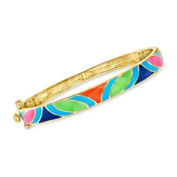 Ross-Simons | Ross-Simons Multicolored Enamel Bangle Bracelet in 18kt Gold Over Sterling,商家Premium Outlets,价格¥1631
