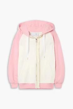 推荐Free To color-block embroidered cotton-jersey zip-up hoodie商品