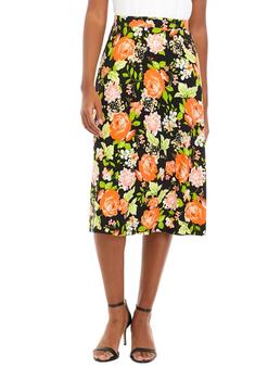 product Petite Floral Printed Midi Skirt image