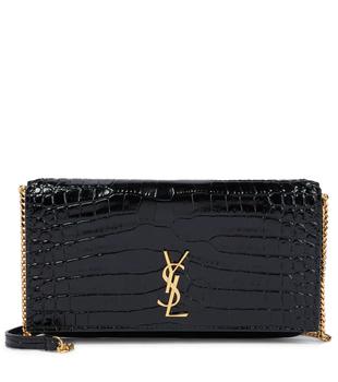Yves Saint Laurent品牌, 商品Croc-effect leather wallet on chain, 价格¥4894图片