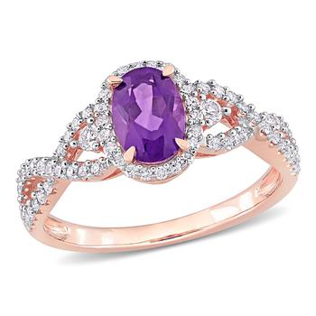 商品Julianna B | 10K Rose Gold Amethyst White Sapphire and Diamond Ring,商家Lord & Taylor,价格¥4286图片