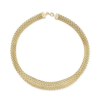 Italian Gold | Wide Mesh Graduated 18" Statement Necklace in 14k Yellow Gold (Also in 14k White Gold),商家Macy's,价格¥37712