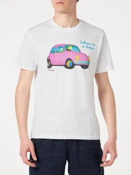 Mc2 Saint Barth | Man Cotton T-shirt With Lodola Car Print | Marco Lodola Art Special Edition,商家Italist,价格¥843