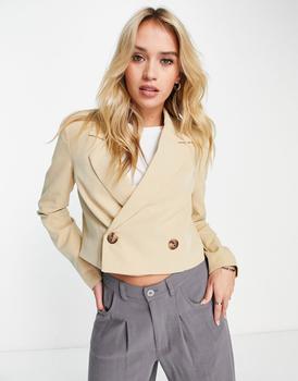 更多VERO MODA, VERO MODA | Vero Moda Aware tailored cropped blazer co-ord in beige商品图片 