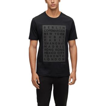推荐BOSS Men's City Artwork and Rhinestone Logo Cotton-Jersey T-shirt商品