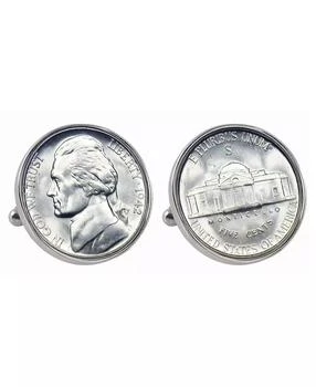 American Coin Treasures | Silver Jefferson Nickel Wartime Nickel Bezel Coin Cuff Links,商家Macy's,价格¥374