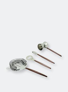 商品Vibhsa Bar Tools Accessories & Bartending Kit Set Of 4 For Home Bar (Copper Hammered)图片