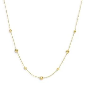 Moon & Meadow | 14K Yellow Gold Beaded Station Necklace, 18",商家Bloomingdale's,价格¥2094