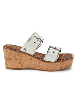sam edelman拖鞋, Sam Edelman | Anna Leather Wedge Sandals商品图片 3.3折起