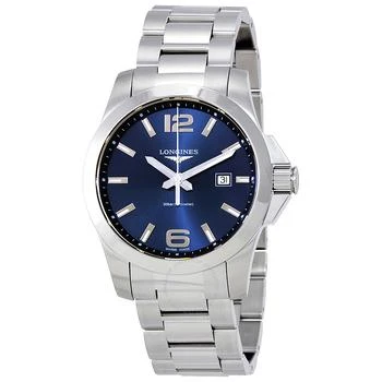 Longines品牌, 商品Conquest Blue Dial Stainless Steel Men's 43mm Watch L37604966, 价格¥4430