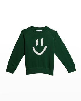 迈克达威代购, MOLO | Kid's Mike Embroidered Happy Face Sweatshirt, Size 4-7商品图片 满$400减$100, 满减