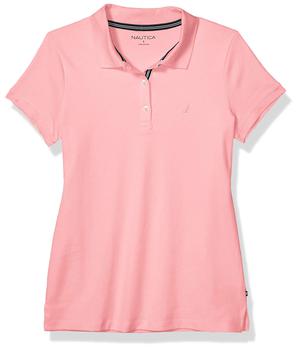 Nautica | Women's 3-Button Short Sleeve Breathable 100% Cotton Polo Shirt商品图片,