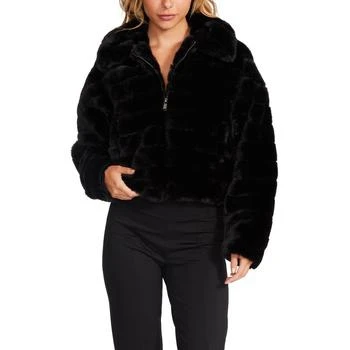 推荐Steve Madden Just Fuzz Women’s Plush Faux Fur Slouchy Cropped Jacket商品