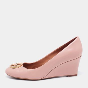 tory burch chelsea, [二手商品] Tory Burch | Tory Burch Beige Leather Chelsea Wedge Pumps Size 37.5商品图片 5.9折