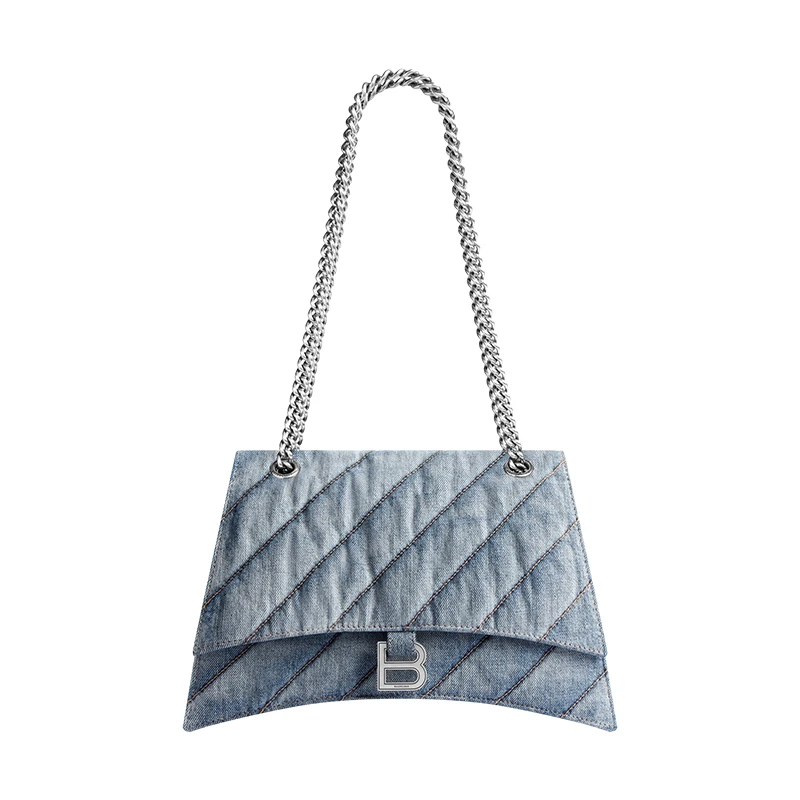 Balenciaga | 巴黎世家 女士中号蓝色绗缝牛仔布单肩链条包 7.4折×额外9.8折, 包邮包税, 额外九八折