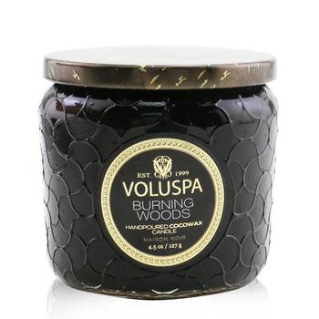 Voluspa | Voluspa 小浮雕香薰蜡烛 - 燃烧的木头 128g/4.5oz商品图片,额外9.5折, 额外九五折