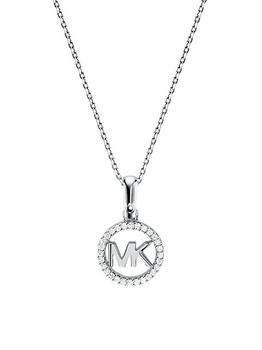 Michael Kors | Premium Sterling Silver Round Logo Necklace商品图片,