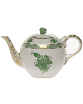 商品Chinese Bouquet Green Teapot with Butterfly图片