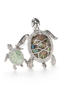 Napier | Silver Tone Mother Turtle And Baby Boxed Pin,商家Belk,价格¥104