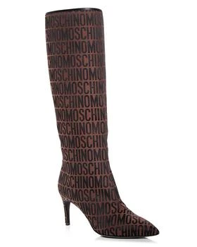 Moschino | Women's Logo Print High Heel Boots 