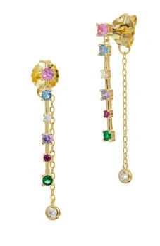 Savvy Cie Jewels | 18K Gold Sterling Double Drop Earrings,商家Premium Outlets,价格¥386