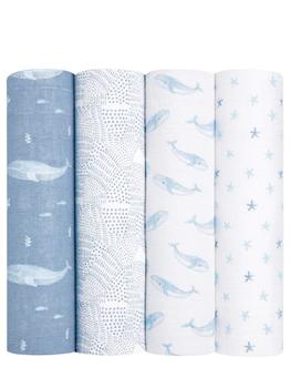商品aden + anais | Set Of 4 Organic Cotton Muslin Swaddles,商家LUISAVIAROMA,价格¥499图片