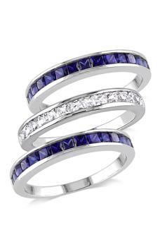商品DELMAR | Created Blue & White Sapphire Semi Eternity Rings,商家Nordstrom Rack,价格¥891图片