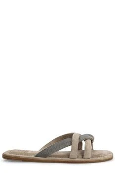 Brunello Cucinelli | Brunello Cucinelli Strap Embellished Sandals 5.9折