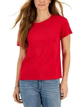 Tommy Hilfiger | Womens Embellished Short Sleeve T-Shirt 7.6折