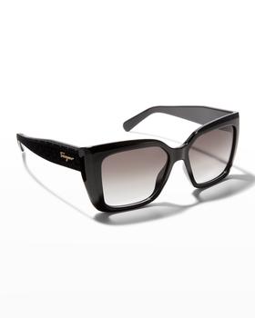菲拉格慕眼镜, Salvatore Ferragamo | Rectangle Gancio Injection Plastic Sunglasses商品图片 