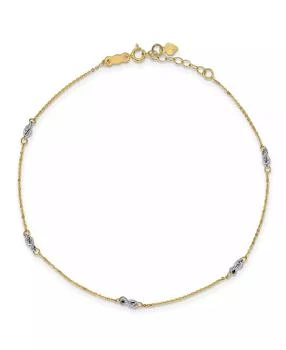 Macy's | Cable and Rope Chain Anklet in 14k Yellow and White Gold,商家Macy's,价格¥1029