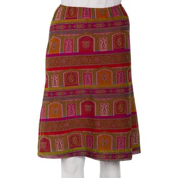 推荐Etro Multicolor Paisley Printed Mesh Knit A-Line Skirt M商品