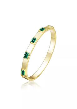 商品RA 14k Yellow Gold Plated Emerald Cubic Zirconia Bangle Bracelet,商家Belk,价格¥979图片