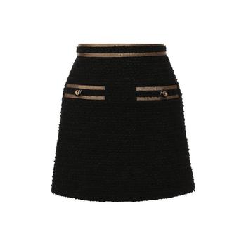 推荐Metallic-trimmed Cotton-blend Tweed Mini Skirt商品
