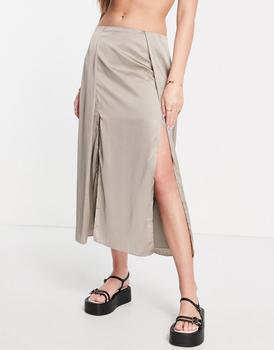 French Connection | French Connection satin slip skirt in brown商品图片,3折×额外9.5折, 额外九五折