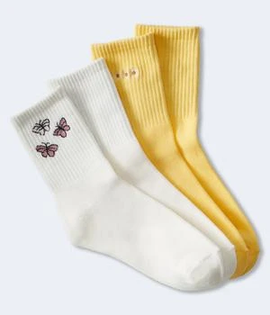 推荐Aeropostale Daisy & Butterfly Crew Sock 2-Pack商品