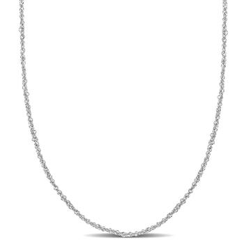 商品1.2mm Sparkling Singapore Chain Necklace in 14k White Gold - 20 in图片