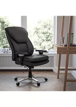 商品Belnick | HERCULES Series 24/7 Intensive Use Big & Tall 400 lb. Rated Black LeatherSoft Ergonomic Office Chair with Lumbar Knob,商家Belk,价格¥4416图片