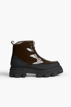 推荐Rubber-trimmed patent-leather ankle boots商品