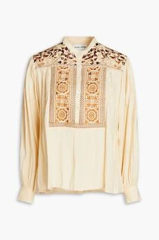 推荐Bettina embroidered crepe blouse商品