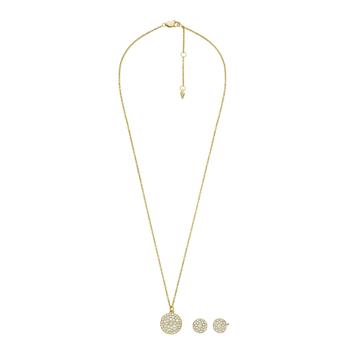 商品Fossil | Fossil Women's Gold-Tone Stainless Steel and Synthetic Opal Necklace and Earrings Gift Set,商家Premium Outlets,价格¥623图片