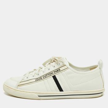 lv低帮鞋, [二手商品] Louis Vuitton | Louis Vuitton White Leather Logo Low Top Sneakers Size 39.5商品图片 满1件减$100, 满减