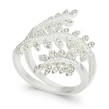 Charter Club | Fine Silver Plate Crystal Leaf Wrap Ring, Created for Macy's 3.9折