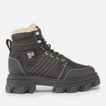 推荐Ganni Leather and Twill Hiking-Style Boots商品