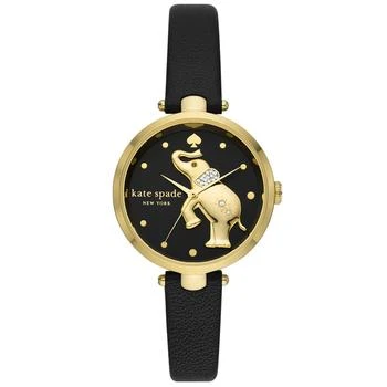Kate Spade | Women's Holland Three Hand Black Pro-Planet Leather Watch 34mm 